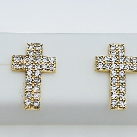 "14K Gold Plated 925 sterling silver luxury CZ Earring, RJUS2112 - Picture 9 of 11